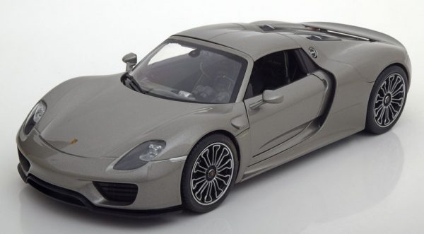 Porsche 918 Spyder Hard-top - Grijs Metallic 1:18 Welly