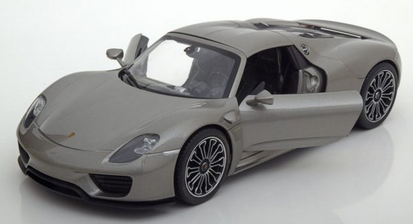 Porsche 918 Spyder Hard-top - Grijs Metallic 1:18 Welly