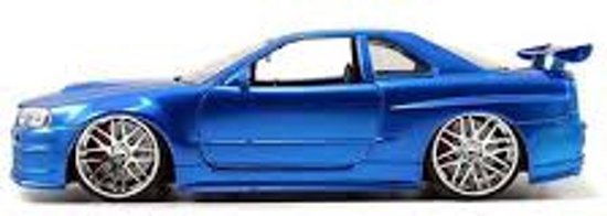 Nissan Skyline GTR R34 2002 *Fast and Furious*, Blauw 1-24 Jadatoys