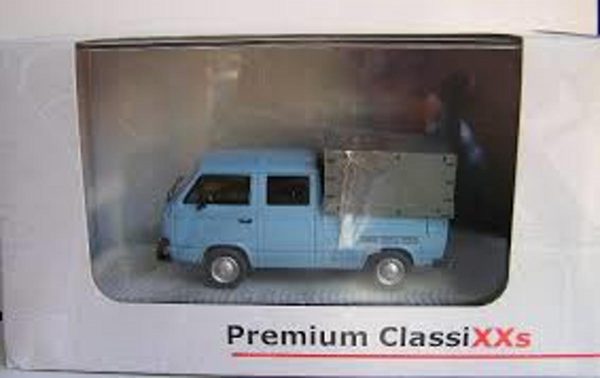Volkswagen T3A Dubbel Cabine Blauw 1-43 Premium Classixxs Limited 750 pcs.