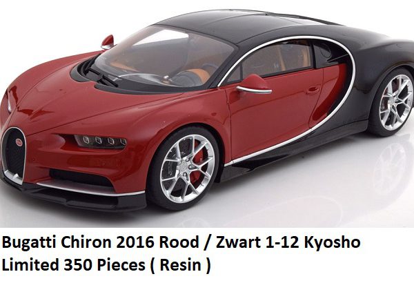 Bugatti Chiron 2016 Rood / Zwart 1/12 Kyosho / Made by GT Spirit