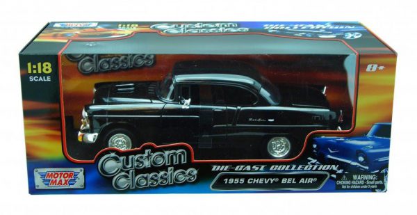 Chevrolet Bel Air 1955 "Custom Classics " Zwart 1-18 Motormax