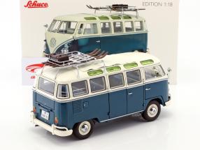 Volkswagen Bus T1b "Samba Bus""Wintersport" Blauw / Beige 1-18 Schuco Limited Edition 750 pcs.