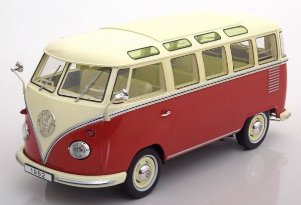 Volkswagen Bus T1 "Samba"1962 Rood / Creme 1-18 KK Scale Limited 750 Pieces