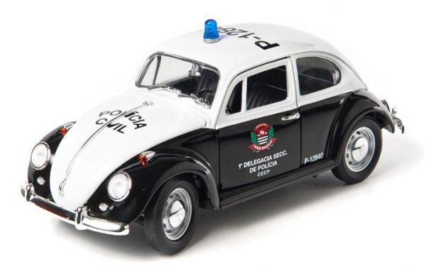 Volkswagen Beetle 1967 Policia Civil Sao Paulo Brazil Zwart / Wit 1-18 Greenlight Collectibles