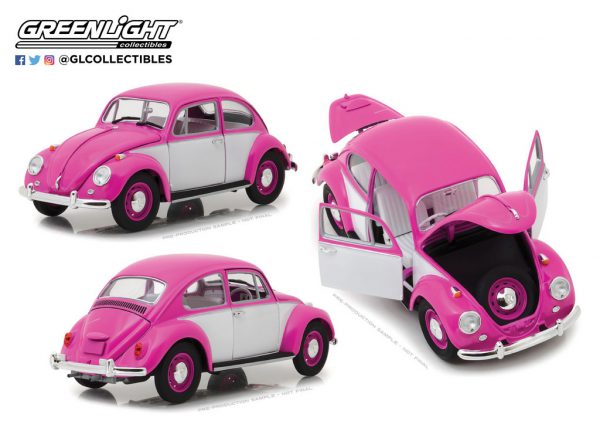 Volkswagen Beetle 1967 Roze / Wit 1-18 Greenlight Collectibles