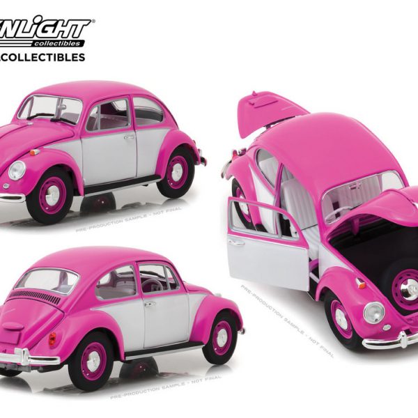 Volkswagen Beetle 1967 Roze / Wit 1-18 Greenlight Collectibles