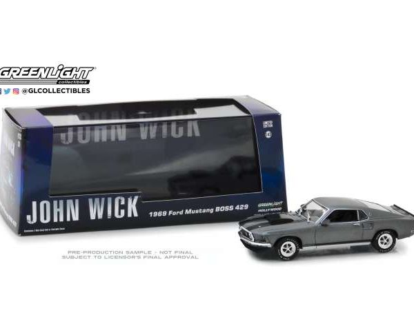 Ford Mustang Boss 429 1969 "Movie John Wick (2014)" Gray / black 1:43 Greenlight Collectibles