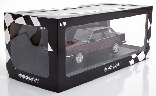 BMW 323i E30 1982 Donkerrood Metallic 1-18 Minichamps Limited 400 Pieces