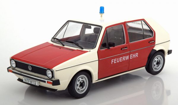 Volkswagen Golf MK1 1974-1978 "Feuerwher" Rood / Wit 1-18 Solido