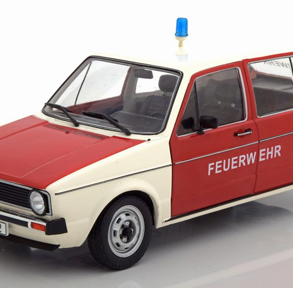 Volkswagen Golf MK1 1974-1978 "Feuerwher" Rood / Wit 1-18 Solido