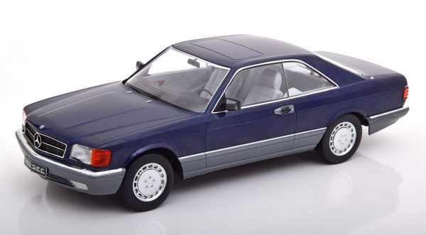 Mercedes-Benz 560 SEC 1985 ( C126 ) Blauw Metallic 1-18 KK Scale Limited 1000 Pieces