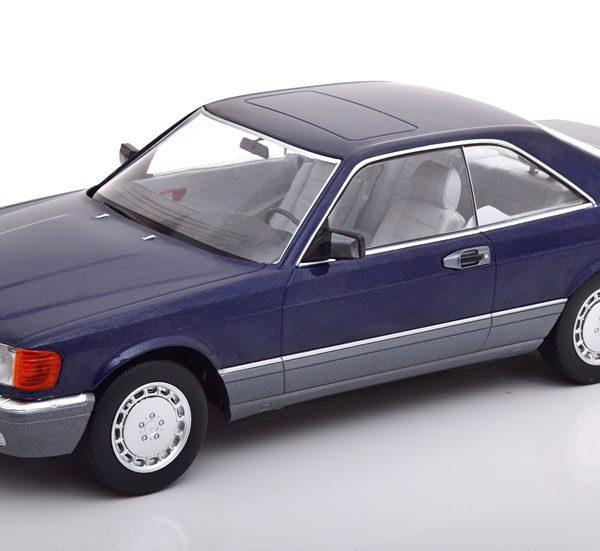 Mercedes-Benz 560 SEC 1985 ( C126 ) Blauw Metallic 1-18 KK Scale Limited 1000 Pieces