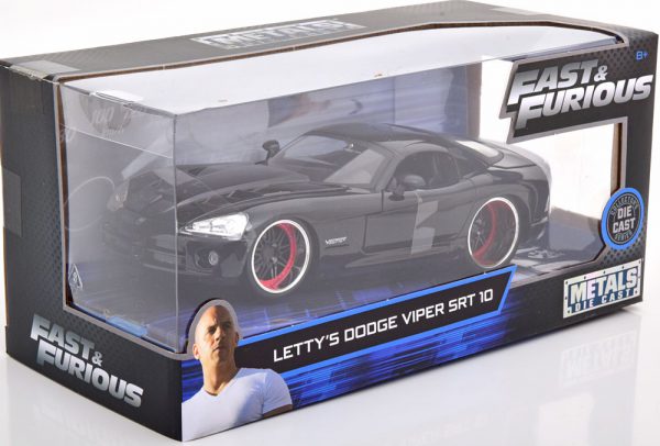 Dodge Viper SRT-10 "Fast and The Furious"Letty's Car Zwart 1-24 Jada Toys