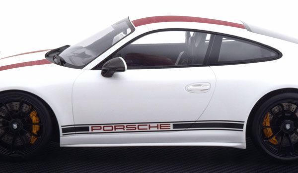 Porsche 911 R (991) Coupe 1-12 Wit ( met Vitrine ) Spark Limited 500 Pieces