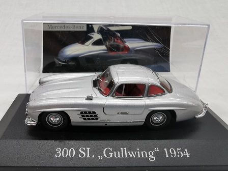 Mercedes-Benz 300 SL "Gullwing "1954 Zilver 1-43 Altaya Mercedes Collection