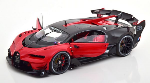 Bugatti Vision GT 2015 Italian Rood / Zwart Carbon 1-18 Autoart