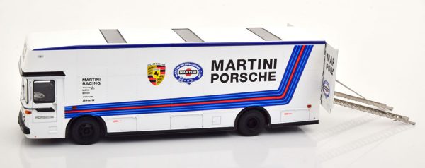 Mercedes-Benz O317 "Porsche Renntransporter"Martini Wit 1-43 Schuco Limited