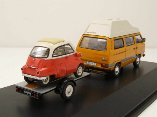 Volkswagen T3 Westfalia Joker Bus + aanhanger BMW Isetta, 1:43 / Schuco Limited 750 Pieces