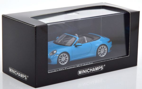 Porsche 911 (992) Carrera 4S Cabriolet 2019 Blauw 1-43 Minichamps Limited 300 Pieces