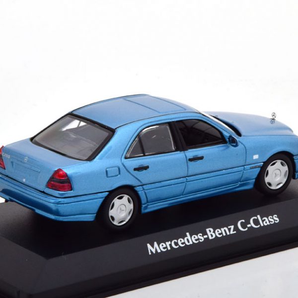 Mercedes-Benz C-Klasse 1997 Blauw Metallic 1-43 Maxichamps