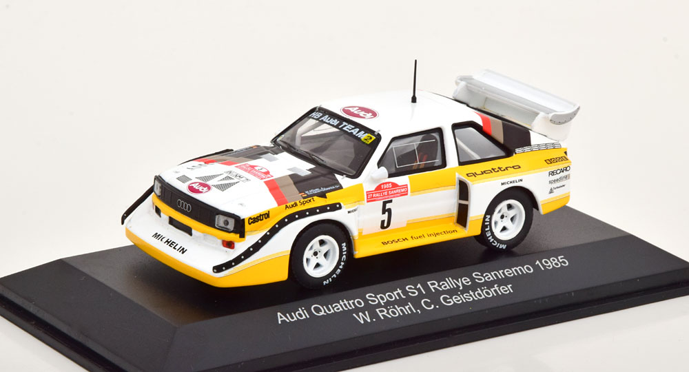 Audi Quattro Sport S1 No.5, Rally Sanremo 1985 Röhrl/Geistdörfer 1