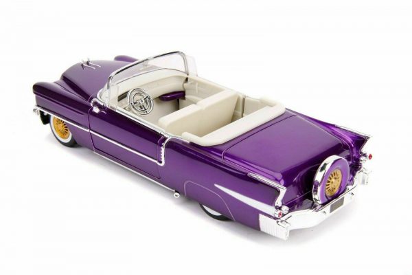Cadillac Eldorado 1956 with Elvis Presley Figure Candy Purple 1:24 Jada Toys