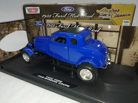 Ford 1932 Hot Rod Five Window Coupe Blauw 1-18 Motormax