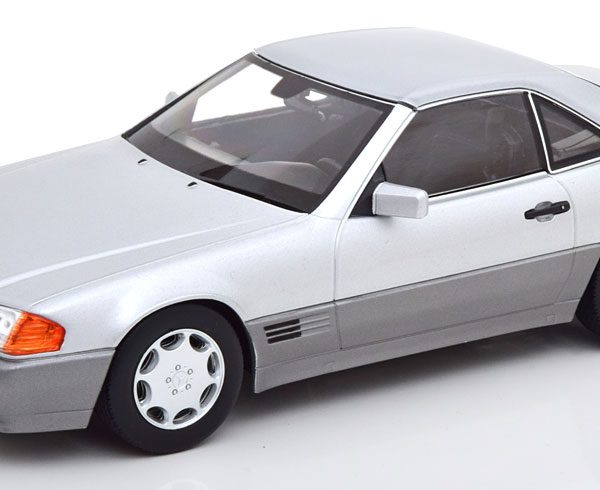 Mercedes-Benz 500 SL 1993 ( R129 )Cabriolet met Hardtop Zilver 1-18 KK Scale Limited 1000 Pieces