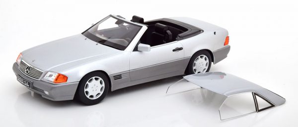 Mercedes-Benz 500 SL 1993 ( R129 )Cabriolet met Hardtop Zilver 1-18 KK Scale Limited 1000 Pieces