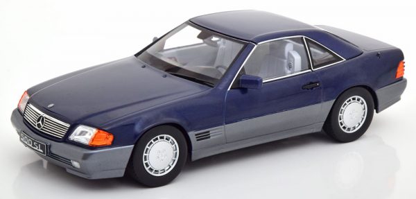 Mercedes-Benz 500 SL 1993 ( R129 )Cabriolet met Hardtop Blauw 1-18 KK Scale Limited 750 Pieces