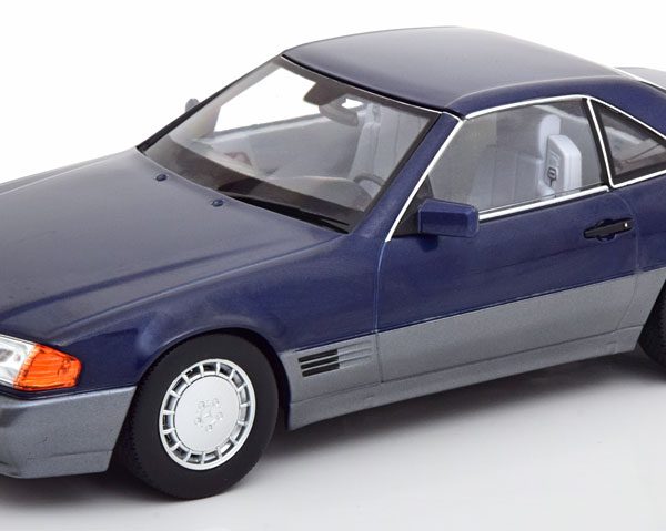 Mercedes-Benz 500 SL 1993 ( R129 )Cabriolet met Hardtop Blauw 1-18 KK Scale Limited 750 Pieces