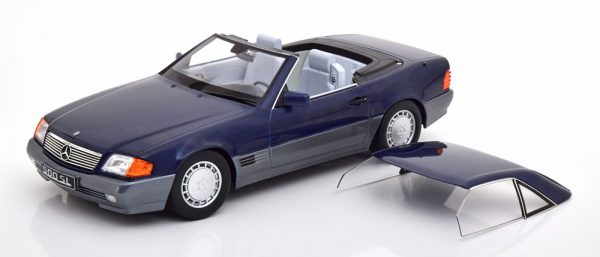 Mercedes-Benz 500 SL 1993 ( R129 )Cabriolet met Hardtop Blauw 1-18 KK Scale Limited 750 Pieces
