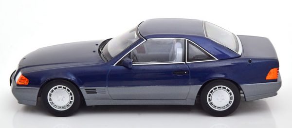 Mercedes-Benz 500 SL 1993 ( R129 )Cabriolet met Hardtop Blauw 1-18 KK Scale Limited 750 Pieces