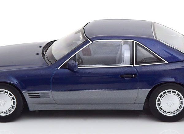 Mercedes-Benz 500 SL 1993 ( R129 )Cabriolet met Hardtop Blauw 1-18 KK Scale Limited 750 Pieces