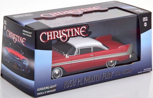 Plymouth Fury 1958 Evil Version "Christine" Rood / Wit 1-43 Greenlight Collectibles