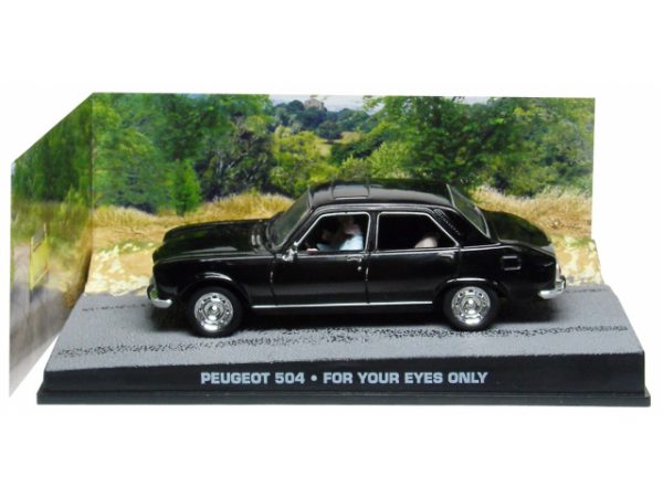 Peugeot 504 James Bond "For Your Eyes Only" Zwart 1-43 Altaya James Bond 007 Collection