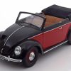 Volkswagen Kever Cabriolet 1949 Zwart / Rood 1-18 Minichamps Limited 504 Pieces