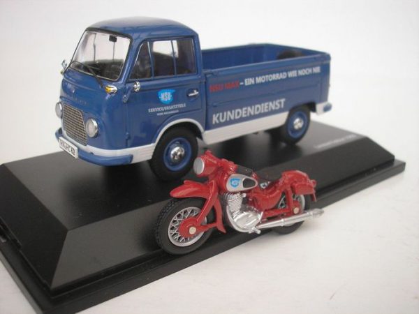 Ford Transit FK 1000 + NSU Max Motor Blauw 1-43 Schuco - 1:43 -Limited 1000 Pieces