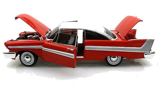 Plymouth Fury 1958 "Christine Evil Version" 1:18 Rood/Wit Autoworld