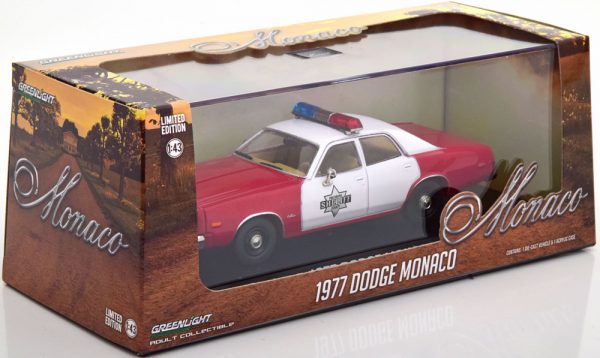 Dodge Monaco "Finchburg County Sheriff" 1977 Rood / Wit 1-43 Greenlight Collectibles