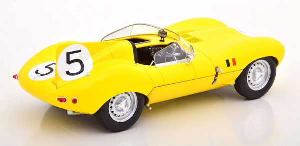 Jaguar D-Type Short Nose No.5, 24h Le Mans 1956 Geel Swaters/Rouselle 1-18 CMR Models
