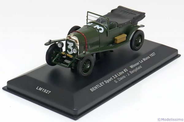 Bentley Sport 3.0 litre Nr# 3 Winner 24Hrs Le Mans 1927 Groen Davis/Benjafield 1-43 Ixo Models