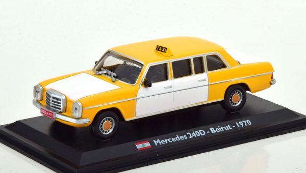 Mercedes-Benz 240D /8 Limousine "Taxi Beiroet" Geel / Wit 1-43 Altaya Taxi Collection