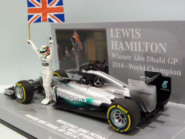Mercedes AMG Petronas F1 Team F1 W05 Hybrid Winner Abu Dhabi GP 2014 World Champion Lewis Hamilton 1-43 Minichamps Limited 2014 Pieces