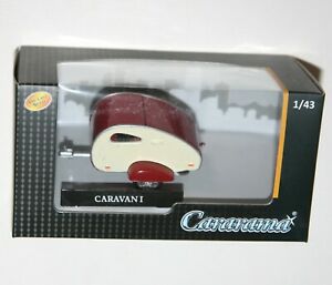 Caravan Teardrop Creme / Rood 1-43 Cararama