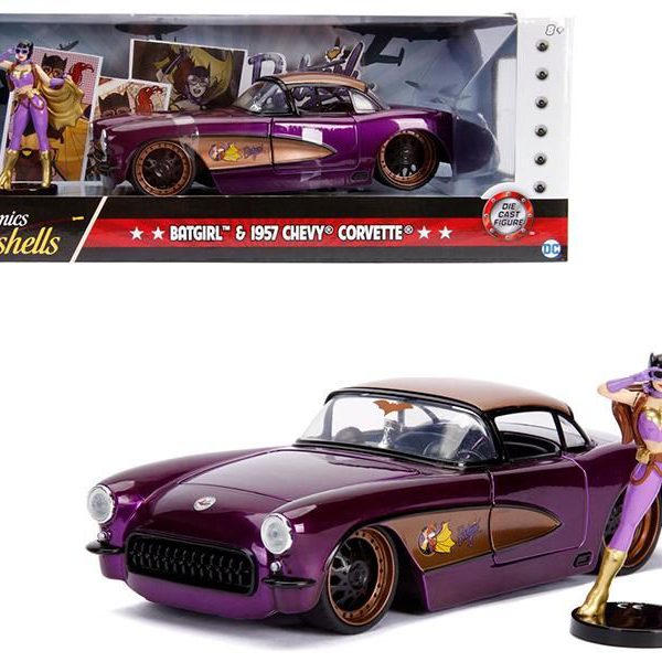 Chevrolet Corvette 1957 "Batgirl" Paars / Bruin DC Comics Bombshells 1-24 Jada Toys