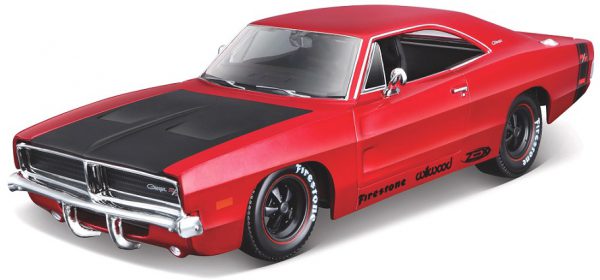 Dodge Charger R/T 1969 Rood / Zwart 1-25 Maisto Design ( Classic Muscle )