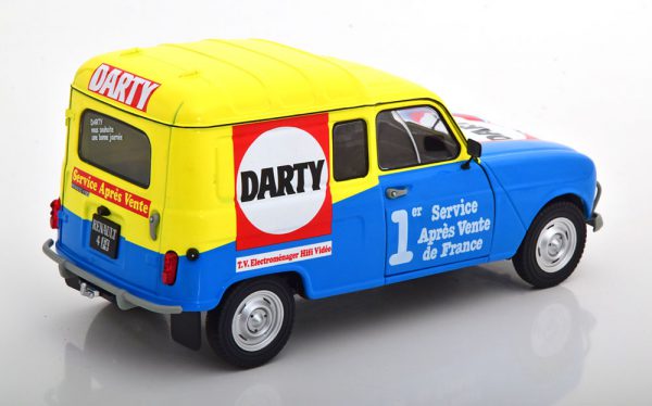 Renault 4 F4 "Darty" 1988 Blauw / Geel 1-18 Solido