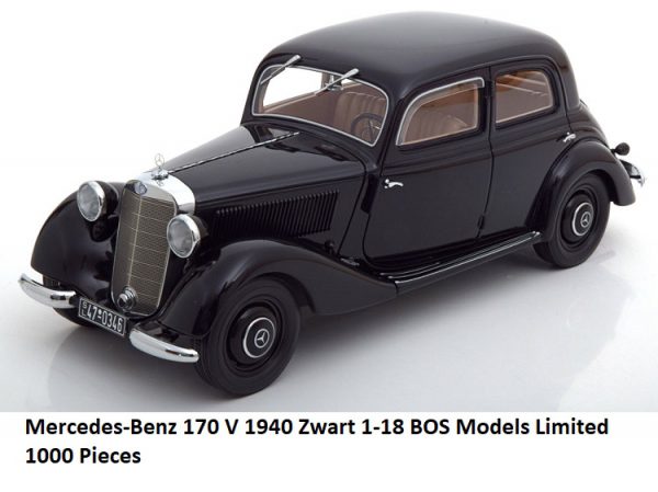 Mercedes-Benz 170 V 1940 Zwart 1-18 BOS Models Limited 1000 Pieces